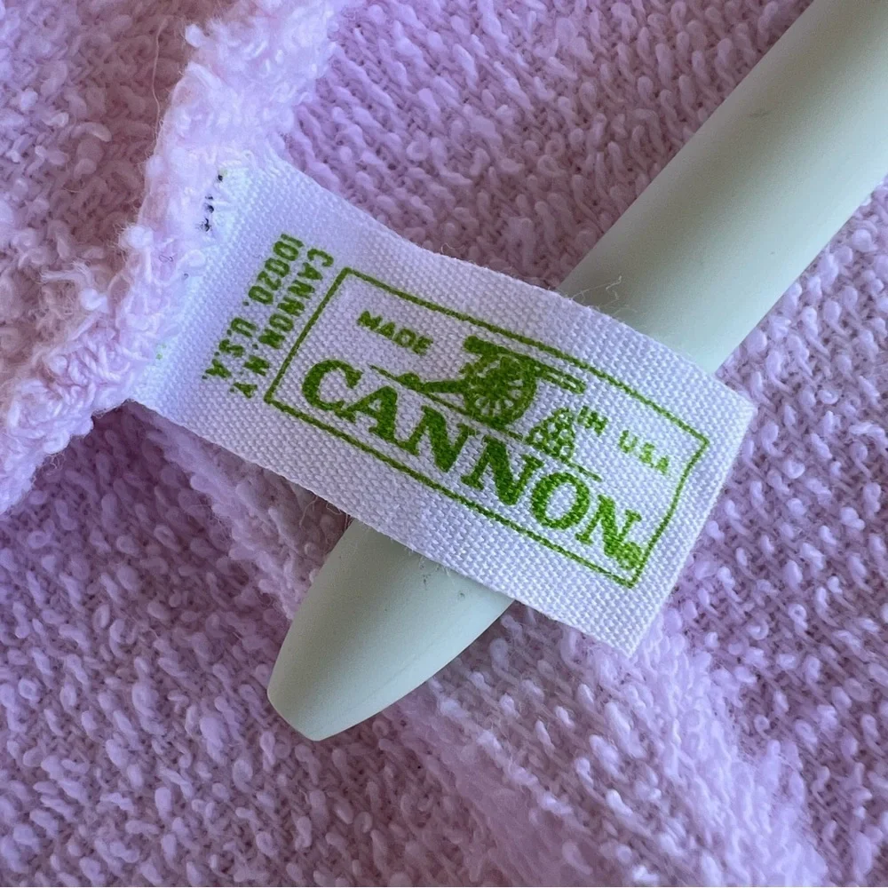 VTG 70s Cannon Advertising Beach Towel Zotos Salon Perm Pink Fringe 42x58 READ